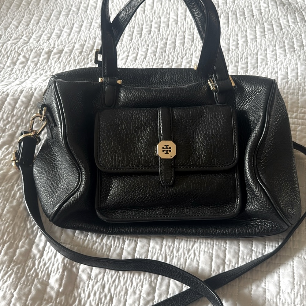 Tory Burch Satchel Pebbled Leather Purse